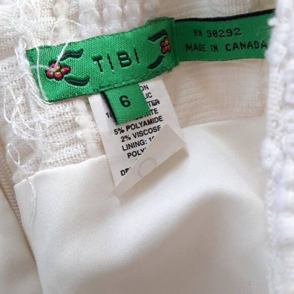 Tibi Quilted Off White Cotton Blend Fully Lined Skirt Womens Size 6 Chic - Picture 12 of 12